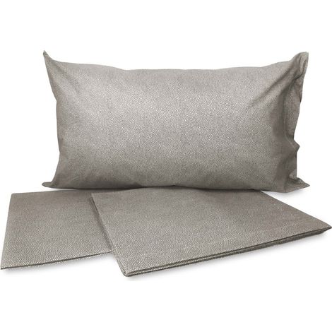 Parure de lit NEW BOY en pur coton beige Doubles carrés