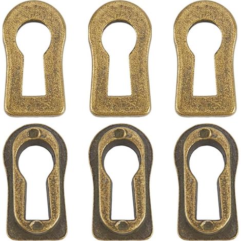 6 pièce Cache Serrure en Alliage de Zinc Métal Couleur Bronze Antique Plaque Décorative pour Serrure de Commode Porte de Meuble Quincaillerie de Meubles 20.5x11 mm (1/5)