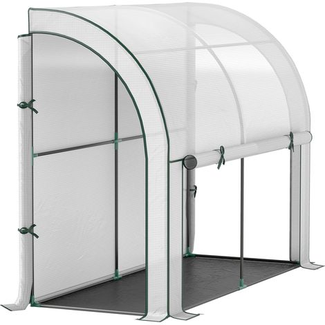 Serre Outsunny avec porte enroulable, serre d'hiver en acier et aluminium, serre chaude pour balcon, jardin, serre à tomates avec protection UV 200 x 80 x 157 cm, idéale pour les légumes, les fleurs e (1/5)