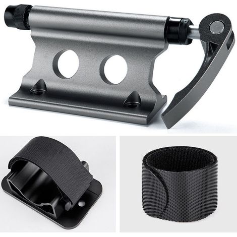 Support de montage de fourche de vélo(Titane), support de montage de fourche de vélo en alliage d'aluminium avec tige à dégagement rapide, porte bagages à clip fixe pour fourche avant de vélo pour (1/5)