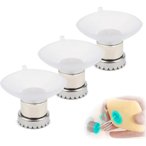 3-teiliges Seifenschalen-Set mit Saugnapf, magnetischer Duschseifenhalter, Halter für Seife ohne Flasche, Edelstahlmagnet für Bad und Küche