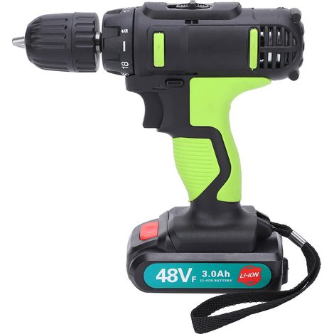 Perceuse visseuse à batterie lithium 2 vitesses, pistolet perforateur sans fil, outil de vissage avec mandrin, chargeur AC 100-240V prise UE (1/5)