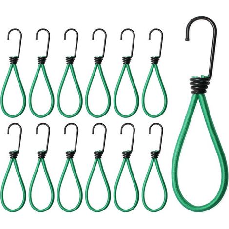 Set da 12 ganci elastici, ganci per tenda con cordino elastico (1/5)