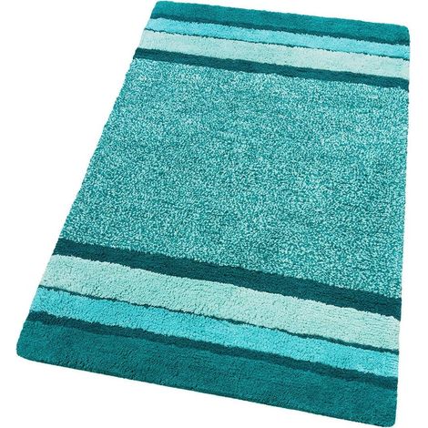 Tappeto Bagno Puro Cotone Parure Morbida Colori Vivaci Lavabile 100% Made In Italy Turchese - 65x120 cm