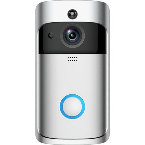 Caméra de Sonnette vidéo Intelligente WiFi,Interphone de Sonnette Infrarouge sans Fil,Caméra de Porte de Système d'accès de Caméra Haute Définition, pour Appartements,Maisons,Hôtels,Bureaux (1/5)