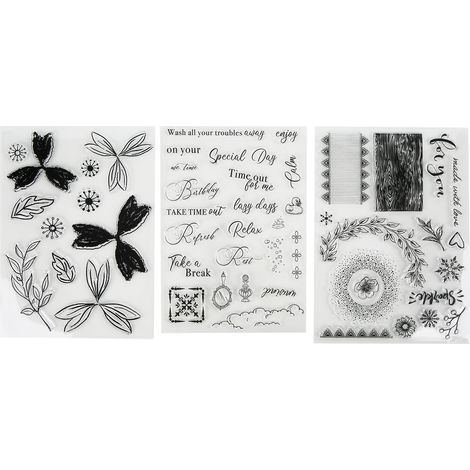 Tampon en caoutchouc transparent pour scrapbooking et cartes, embellissement gaufré (1/5)