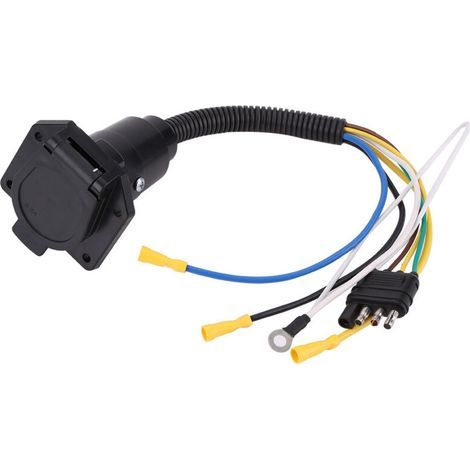 Adaptateur pour remorque, adaptateur de prise plate 6-24V 4 à 7 broches, pour connexion de camping-car. (1/5)