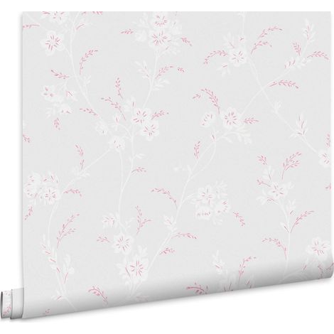 Laura Ashley Eva Floral Vliestapete Sugared Grey 10mx52cm (1/4)