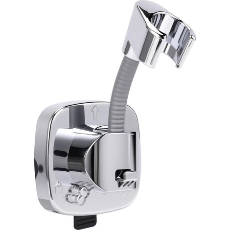 Support Pommeau Douche, Ventouse, sans Perçage, Rotatif 360°, Charge 20 kg, Salle de Bain, Installation Rapide, Anti-Dérapant, Résistant à la Rouille, Voyage Hôtel (1/5)