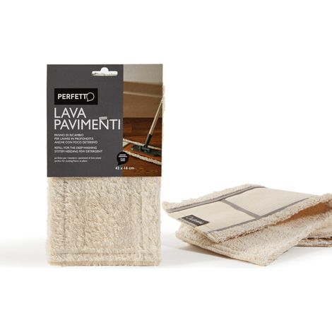 Perfektes Ersatz-Putzlappen für Bodenreiniger aus Microfaser 42x16 cm Weiß (1/4)
