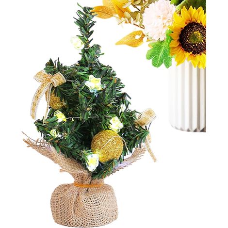 Sapin de Noël de table décoratif avec lumière LED, petit sapin de Noël artificiel (1/5)
