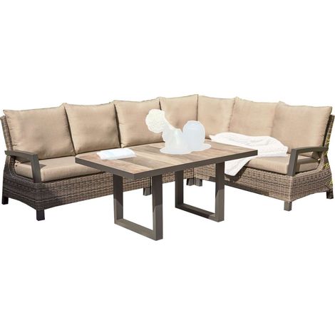 Siena Garden Loungegruppe Corido 5-teilig Alugestell Gardino®-Geflecht charcoal grey (1/5)
