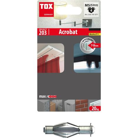 Bouchons métalliques MHD-S ACROBAT pour espaces creux, 10x52 mm et vis M5x58.