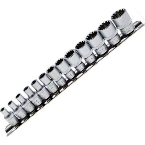 Set 13 chiavi a bussola inserti multi point 1/4" da 4 a 14mm XL13SP14