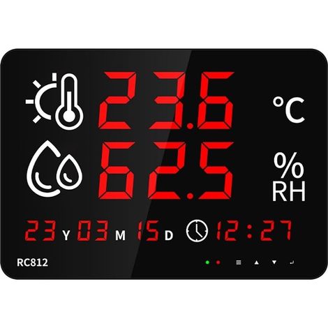 Thermomètre à Eau Thermomètre Numérique Multifonctionnel For La Maison Et Le Bureau, Dispositif Électronique D'affichage De La Température Et De L'humidité, Horloge LED, Bureau Électronique (1/5)