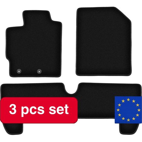 Teppichset, maßgeschneidert für kompakte Stadtfahrzeuge, leichtes Design, schwarz (1/5)