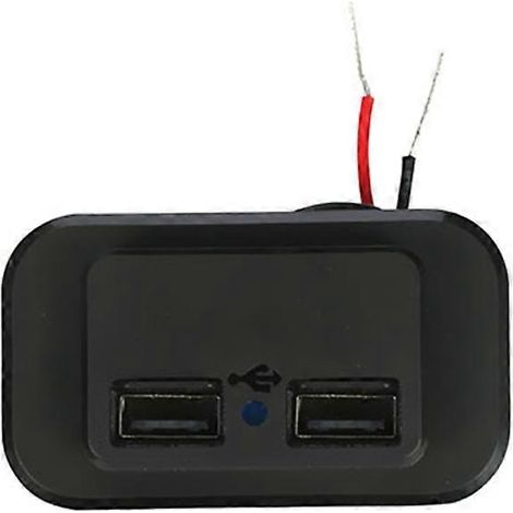 Double prise de charge USB 3,1 A 12 V-24 V compatible avec les motos, voitures, camions, VTT, bateaux, camping-cars et bus prise d'alimentation étanche à la poussière 2,1 A + 1 A. (1/5)