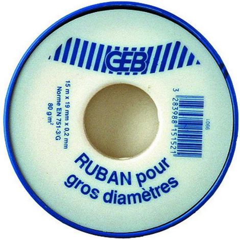 Nastro in teflon ep.0,2 x l.19 mm x l.15 mt GEB GEB