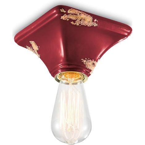 VINTAGE C135, Plafoniera, Ferroluce - Colore: Bordeaux Seta (1/3)