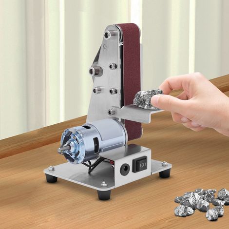 Ponceuse à bande électrique, petite ponceuse à bande, mini ponceuse à bande avec 10 bandes abrasives (1/5)