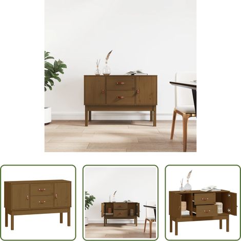 Buffet marron miel -  Buffet Marron miel 110x40x78 cm Bois massif de pin (1/5)