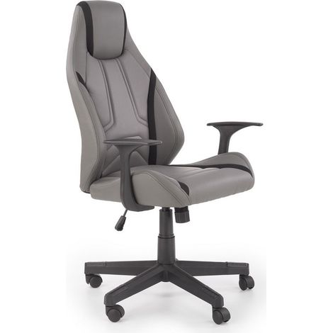 Fauteuil de bureau aspect cuir gris ajustable en hauteur LUCY (1/5)