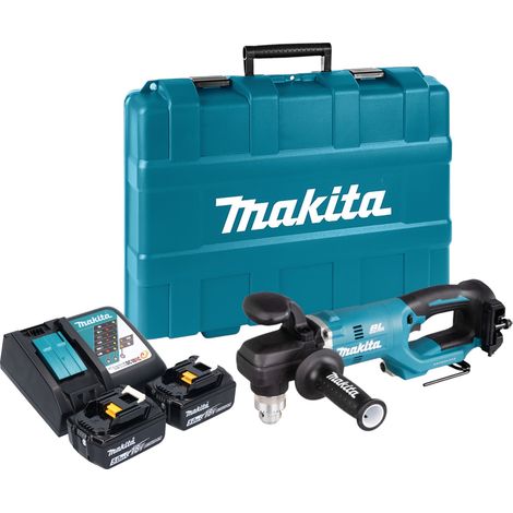 Makita DDA 450 RTK trapano angolare a batteria 18 V 70 Nm brushless + 2x batteria 5,0 Ah + caricabatterie + valigetta