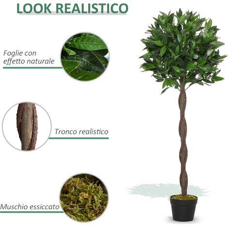Árboles de laurel artificiales con maceta, juego de 2, 120 cm/4 pies, plantas de interior para el hogar, la oficina, el jardín y la decoración.