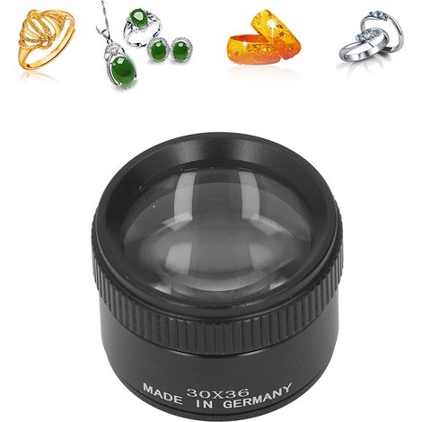 Loupe de bijouterie professionnelle 30x36, loupe optique pour bijoux, loupe d'inspection, outil pour bijoutiers, examinateurs de timbres et numismates. Convient aux pièces de monnaie, timbres, bijoux, (1/5)