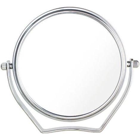 FENOPLASTICAUlisem BETT Miroir Maquillage Grossissement x10, 6 inch Compact Miroir Cosmétique sur Pied, chrome, Ø 15,3 cm, 100% et 1000% orientable sur 360°, Haute Qualité miroir de Table, (1/5)