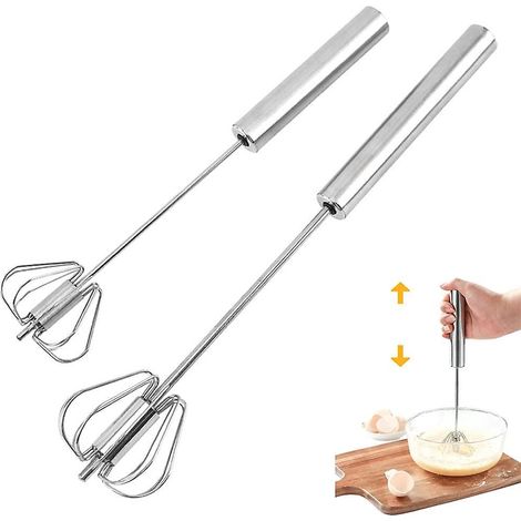2 Batteurs -12 Pouces- Ufs, Fouet Multifonctionnel Semi-automatique Main En Acier Inoxydable, Batteur Lait, Batteur Rotatif Pour Ustensiles De C (1/5)