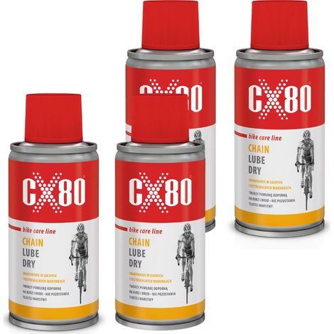 CX80 LUBRIFIANT SEC POUR CHAÎNE DE VÉLO Lubrifiant sec en spray pour chaînes de vélo 150 ml x 4