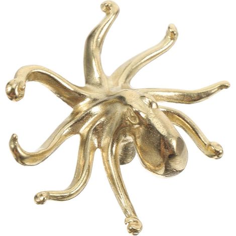 Schubladengriffe aus Messing in Form eines Oktopus, dekorative Möbelgriffe im maritimen und Küstenstil für Küche und Kommode (1/5)