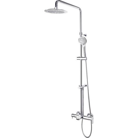 Ramon Soler - Columna de Baño-Ducha con Grifo Monomando Cromado Barra Telescópica y Accesorios Redondos Serie Blautherm (1/5)