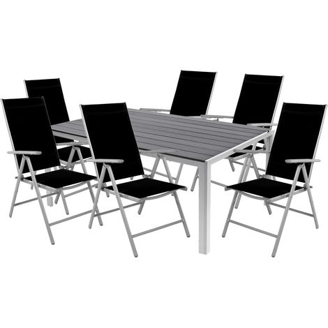 7tlg Gartenmöbel Set Alu Non-Wood 180x90cm Hochlehner -M726836+6xMMC5000S (1/5)