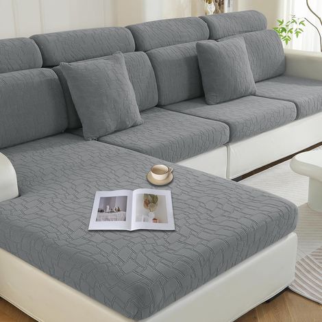 Sofa Seat Cover, Sofa Cushion Cover, Stretchable Sofa Cushion, Non-Slip Sofa Backrest Cover, Protective Cover Sofa Cover (1 Seat, Light Grey) (1/5)