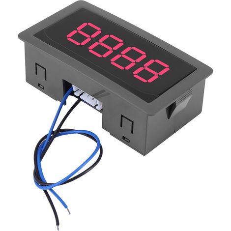 Compteur numérique à LED CC 4 chiffres 0-9999, affichage haut/bas, panneau plus/moins, rouge (1/5)