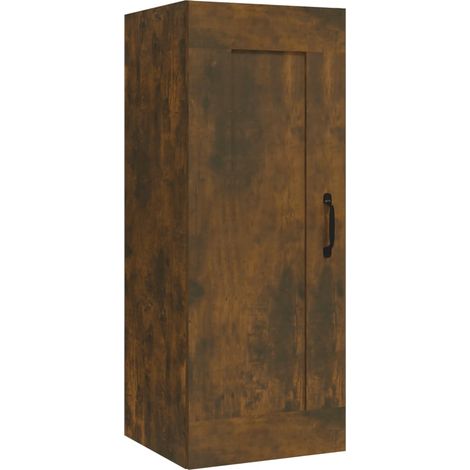 Mobile Pensile Rovere Fumo 35x34x90 cm in Legno Multistrato vidaXL