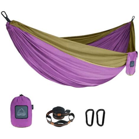 Hamac extérieur en nylon parapluie tissu anti-renversement champ installation rapide camping balançoire hamac portant 300 kg- (1/5)