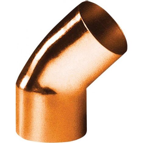 coude 45 degrès à souder en cuivre - petit rayon - mâle / femelle - diamètre 18 mm - sachet de 10 (1/2)