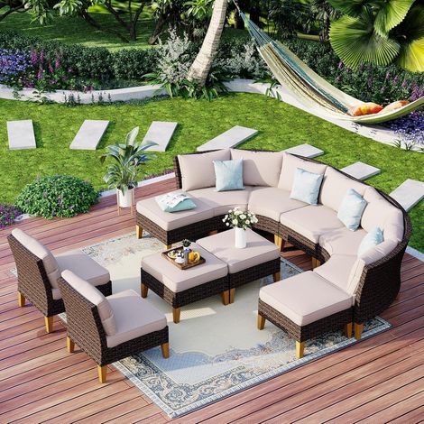 Lounge Set Polyrattan Wasserdicht Sitzgruppe Cr006-24-11i1 (1/5)
