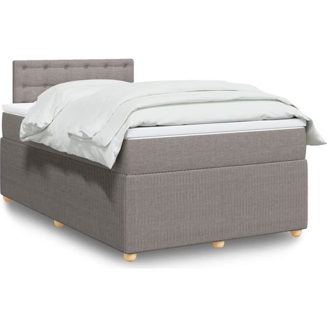 Giroletto a Molle con Materasso Tortora 120x190 cm in Tessuto vidaXL (1/5)