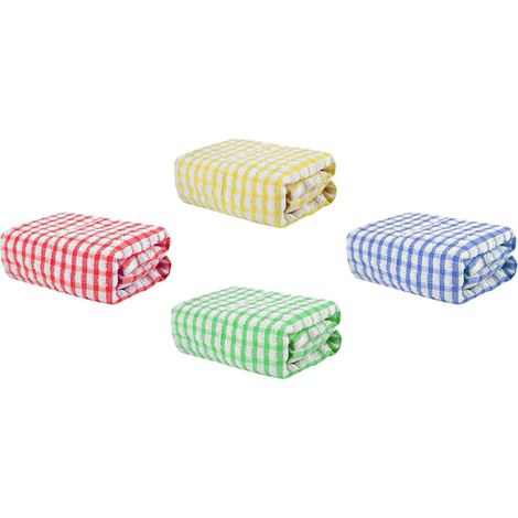 Lot de 4 torchons de cuisine en pur coton, épais et absorbants (1/5)