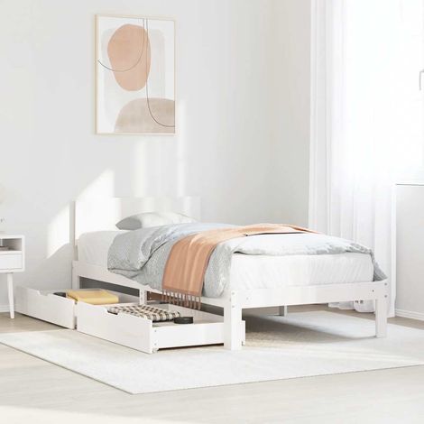 Estructura cama con cajones madera maciza pino 90x200 cm