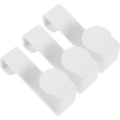 Lot de 3 Crochets Blancs en Plastique Multifonctionnels sans Perçage pour Rangement Facile la Cuisine et Armoire Design Simple et Élégant Style Aléatoire (1/5)