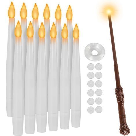 Jiubiaz Candele LED telecomandate con funzione timer, confezione da 12, perfette per Halloween, Natale e feste (1/5)