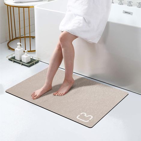 Badematte, Kieselgur, schnell absorbierend, rutschfest, schnelltrocknend, Badezimmer, Küche (1/5)