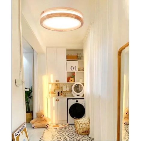 Yowei Plafonnier Moderne,Lampe Plafonnier Industrielle Retro en Bois Style Campagne pour Salon Chambre (1/4)