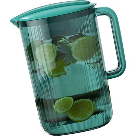 Carafe d'eau transparente, grande capacité, plastique résistant à la chaleur, pichet pour thés, jus, limonade, vert (1/5)