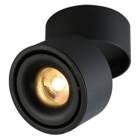 Plafonnier LED d'intérieur 5W, réflecteur orientable, plafonnier, plafonnier tournant et spot au sol, 10x10cm (lumière neutre) (noir) [A-level energy +]